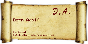 Dorn Adolf névjegykártya